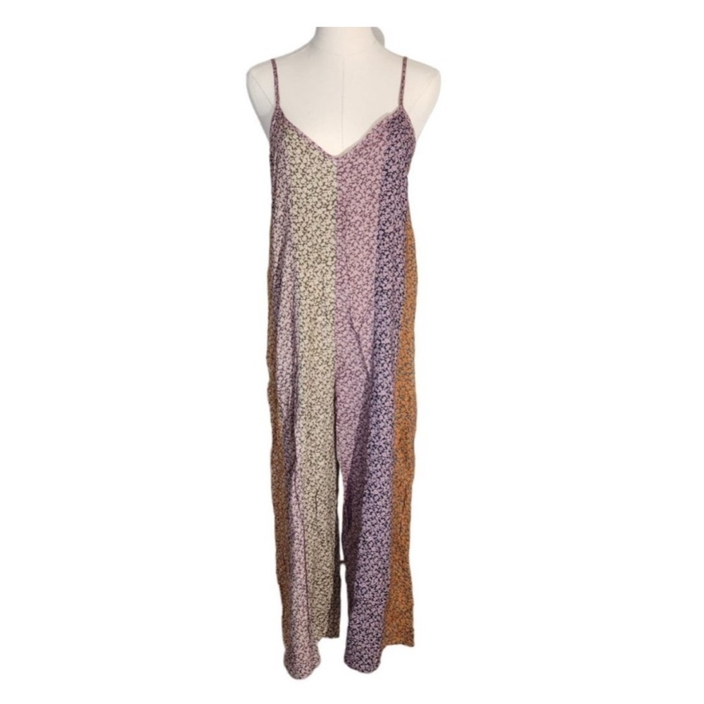Storia Floral Patchwork Spaghetti Strap Wide Leg Jumpsuit S - Picture 4 of 13